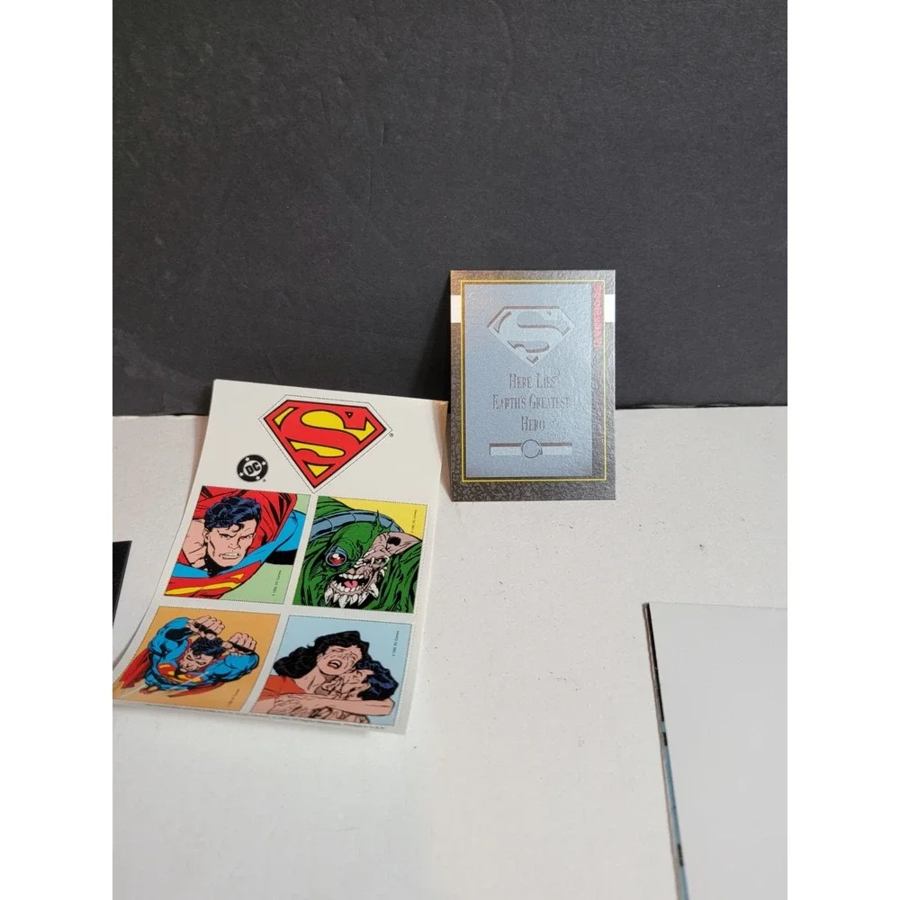 Superman #75 Death of Superman 1993 DC Comics Complete Poster, Stickers, Card